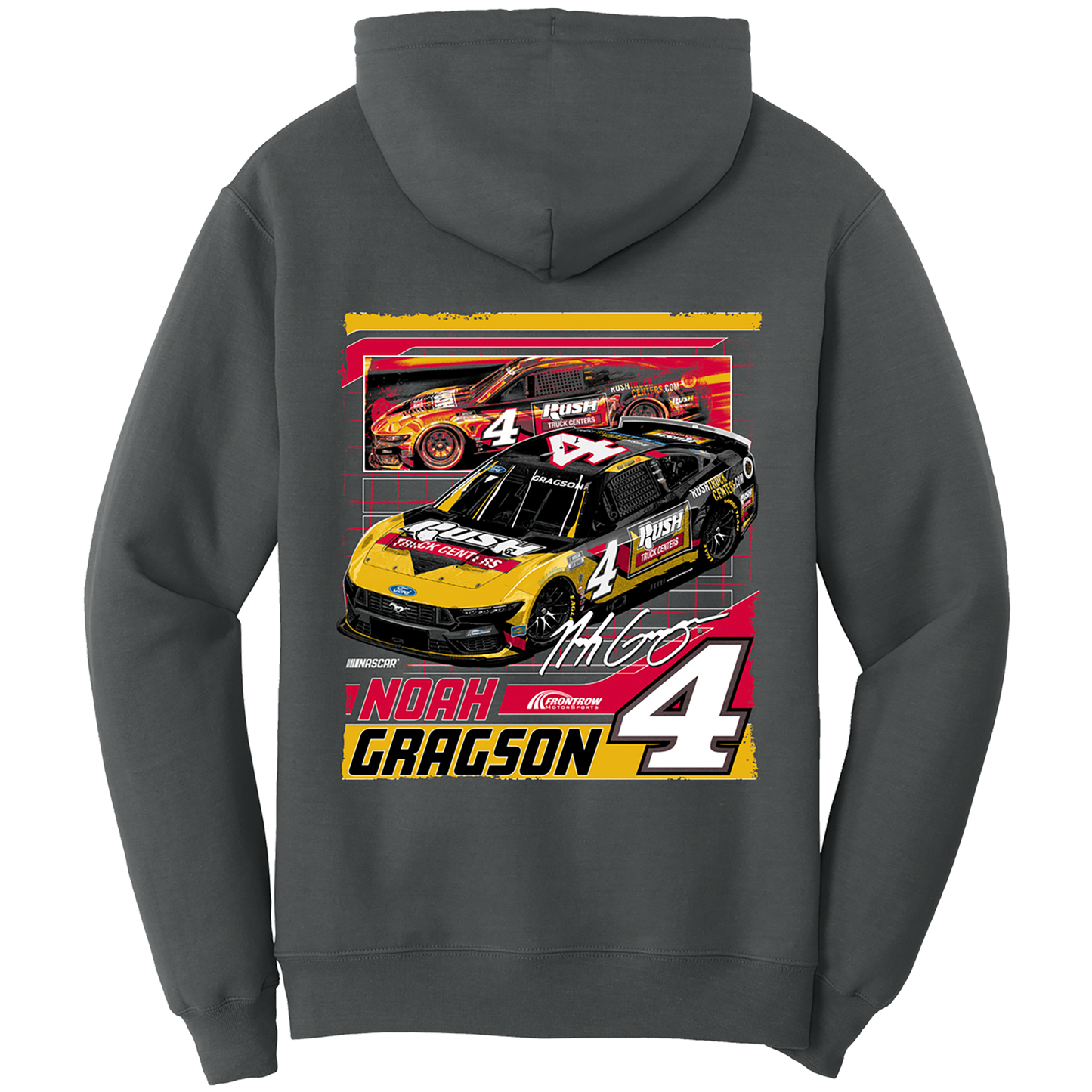 NOAH GRAGSON #4 RUSH CHARCOAL HOODIE