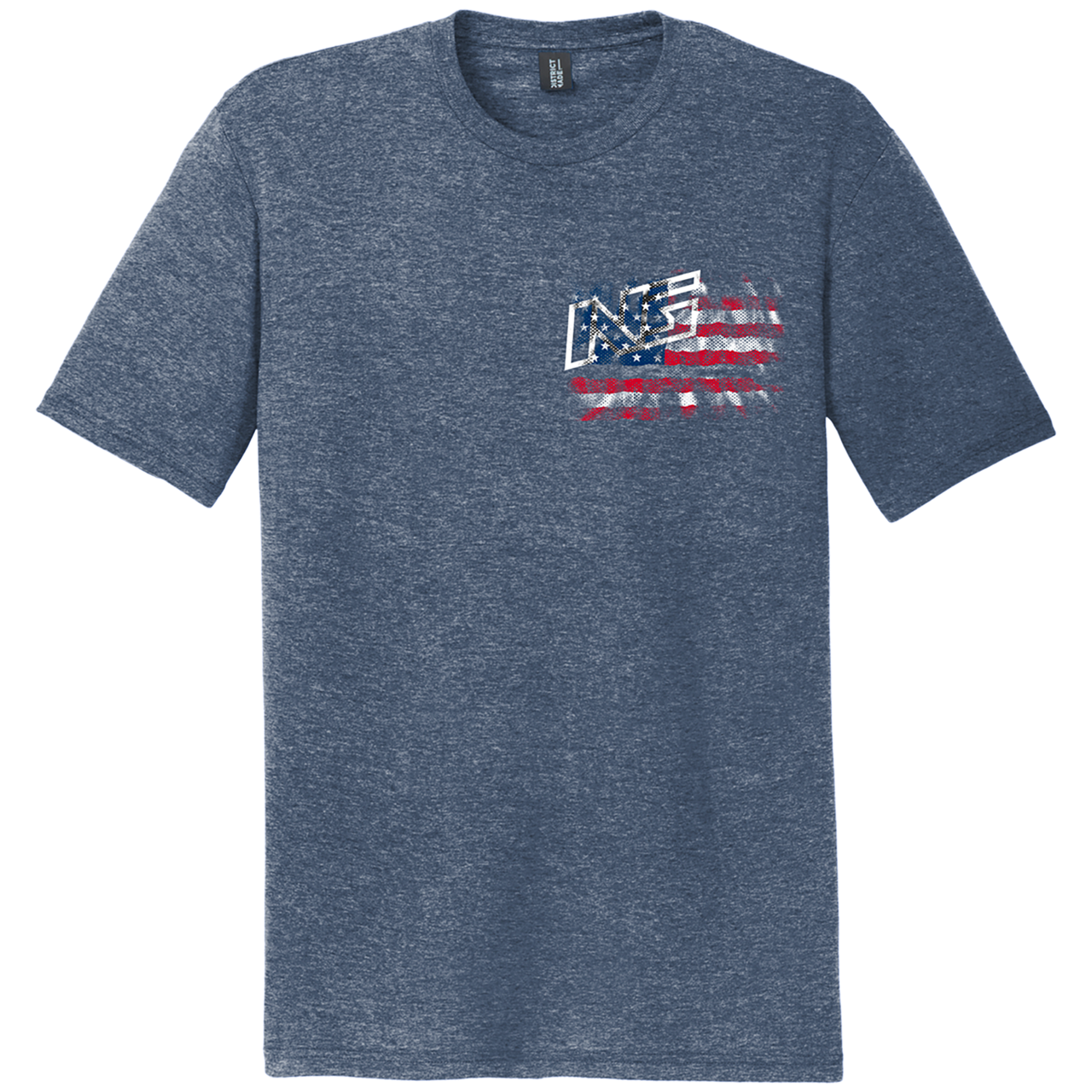 NOAH GRAGSON HEATHER NAVY FLAG TEE
