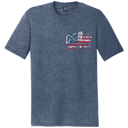 NOAH GRAGSON HEATHER NAVY FLAG TEE
